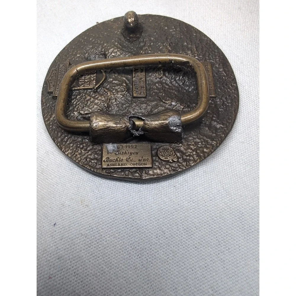 Vintage 1992 Siskiyou USA Harley-Davidson Eagle Enamel Logo Belt Buckle 2.5